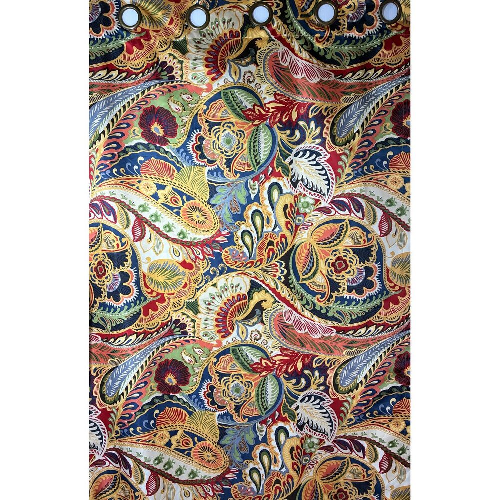 Pier 1 Imports Discontinued Vibrant Paisley Curtain Panel 50x84 Satin Grommets